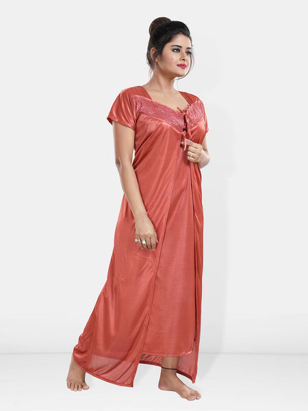 Be You Maxi Satin Wrap Nightdress With Robe