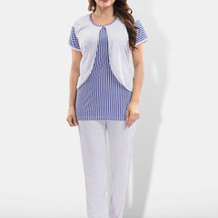 Be You Striped Satin Night Suit