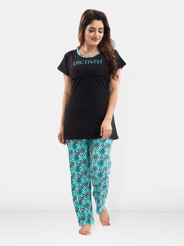 Be You Typography Printed Maternity Night Suit