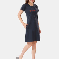 Be You Typographic Printed T-shirt Nightdress