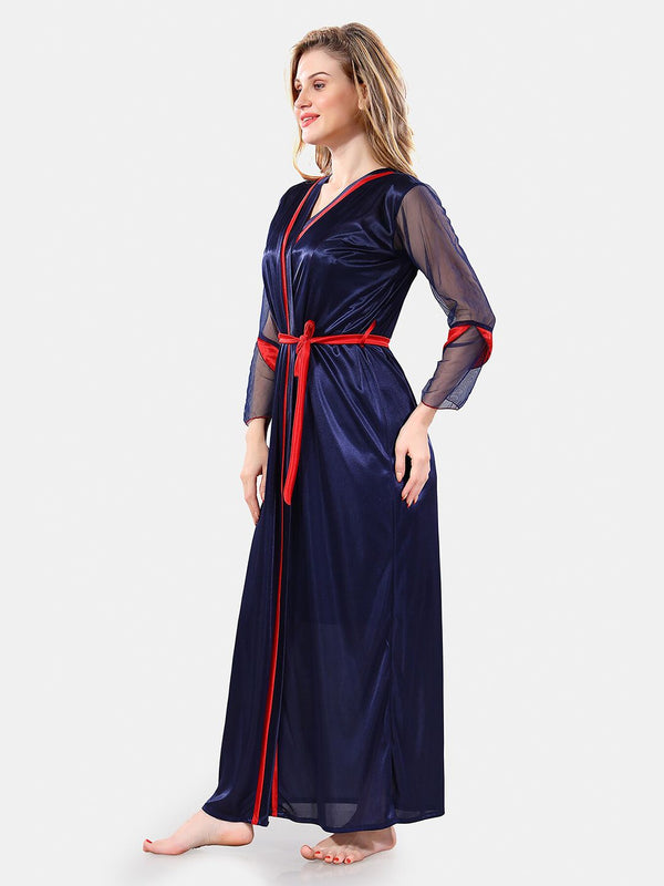 Be You Shoulder Strap Satin Maxi Nightdress With Robe