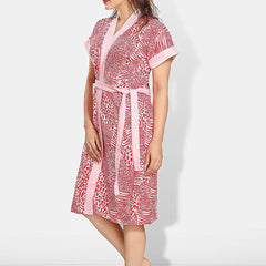 Be You Women Printed Cotton Anti-bacterial Super Soft Bath Robe With Belt