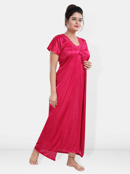 Be You Maxi Satin Wrap Nightdress With Robe