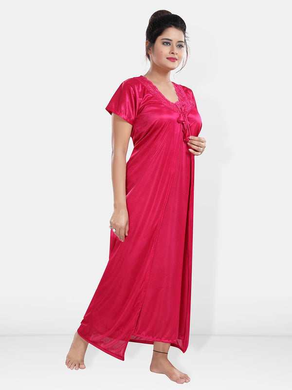 Be You Maxi Satin Wrap Nightdress With Robe