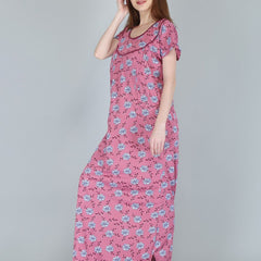 Be You Women Printed Maternity Maxi Nightdress