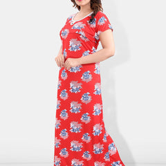 Be You Floral Printed Satin Maxi Maternity Nightdress