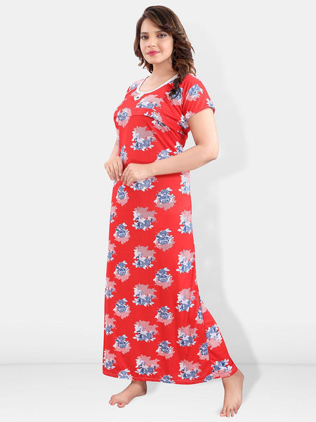 Be You Floral Printed Satin Maxi Maternity Nightdress