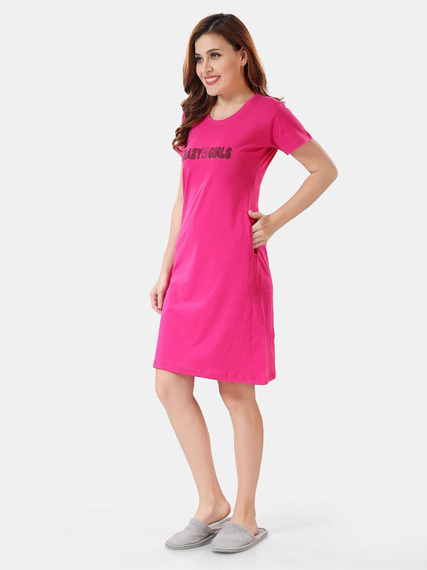 Be You Typographic Printed T-shirt Nightdress