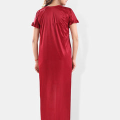 Be You Shoulder Straps Satin Night Suit With Robe