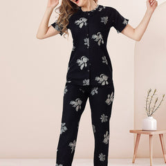 Be You Floral Printed Shirt And Pyjama Night Suit