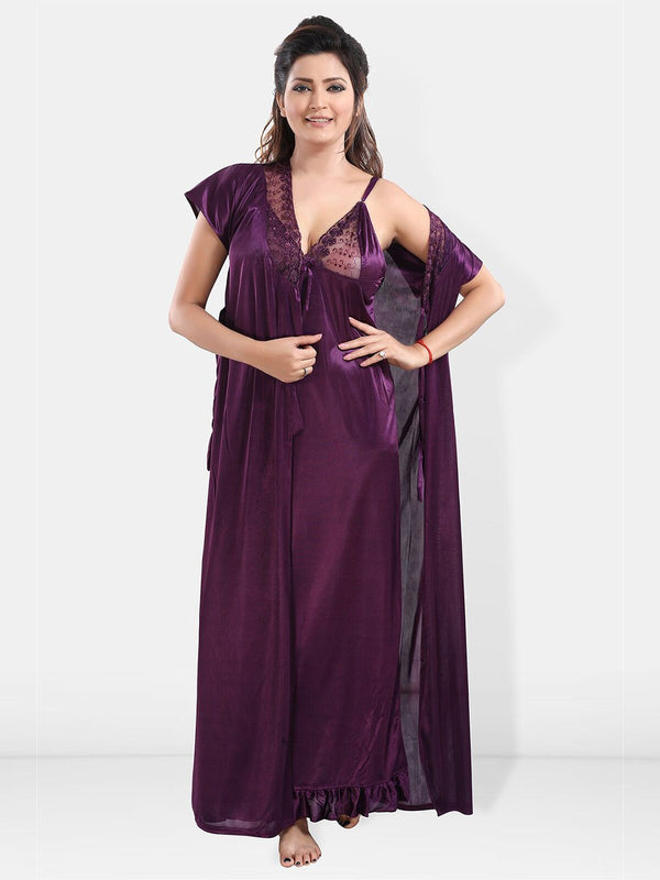 Be You V-Neck Satin Maxi Nightdress