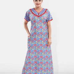 Be You Printed Pure Cotton Maxi Nightdress