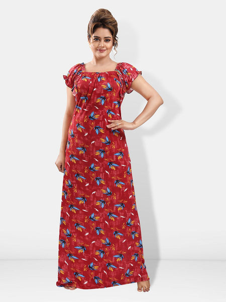 Be You Floral Printed Satin Maxi Nightdress