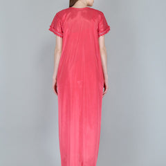 Be You Women Peach-Coloured Maxi Nightdress With Robe