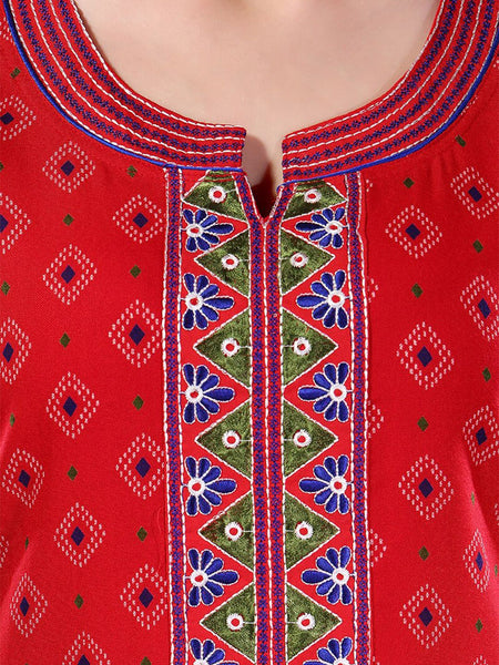 Be You Ethnic Motifs Printed Maxi Nightdress