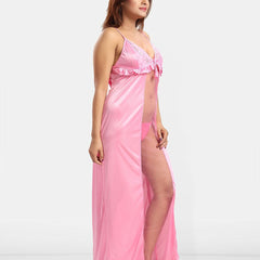 Be You Solid Satin Maxi Nightdress