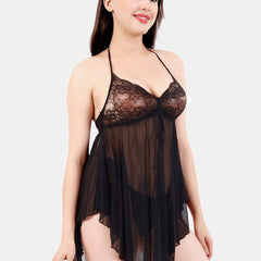 Be You Self Design Net Halter Neck Baby Doll
