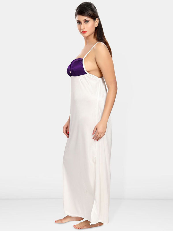 Be You Women Satin Nighty with Robe Nightdress