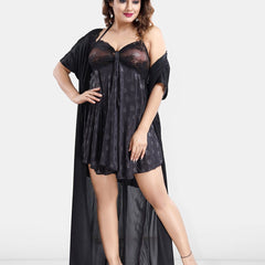Be You Satin Wrap Nightdress With Robe