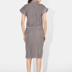 Be You Brown Striped Cotton Drawstring Knee Length Bath Robe-2XL