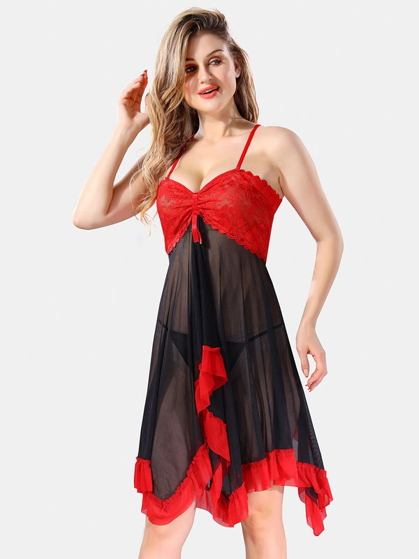 Be You Self Designed Net Baby Doll With Brief