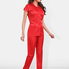 Be You Lapel Collar Satin Night suit