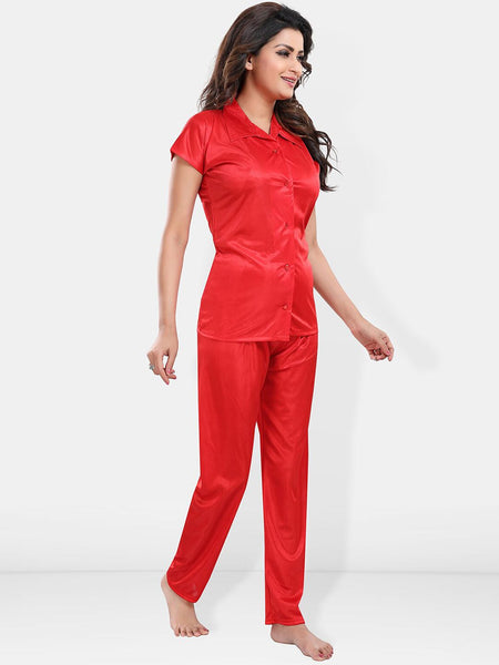 Be You Lapel Collar Satin Night suit