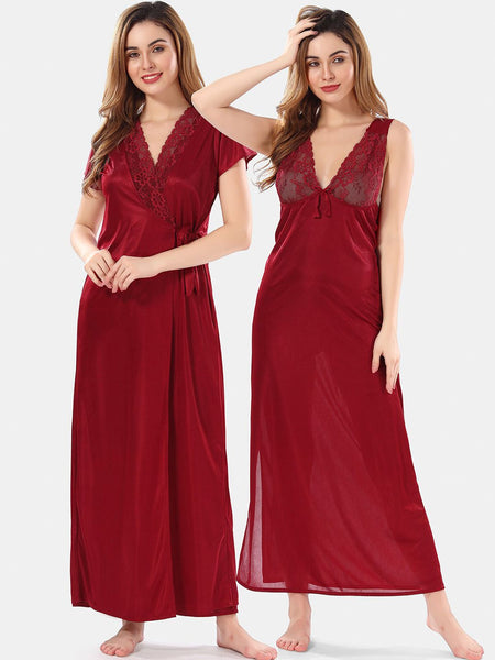 Be You Satin Maxi Nightdress With Robe
