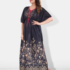 Be You Printed V-Neck Maxi Kaftan Nightdress