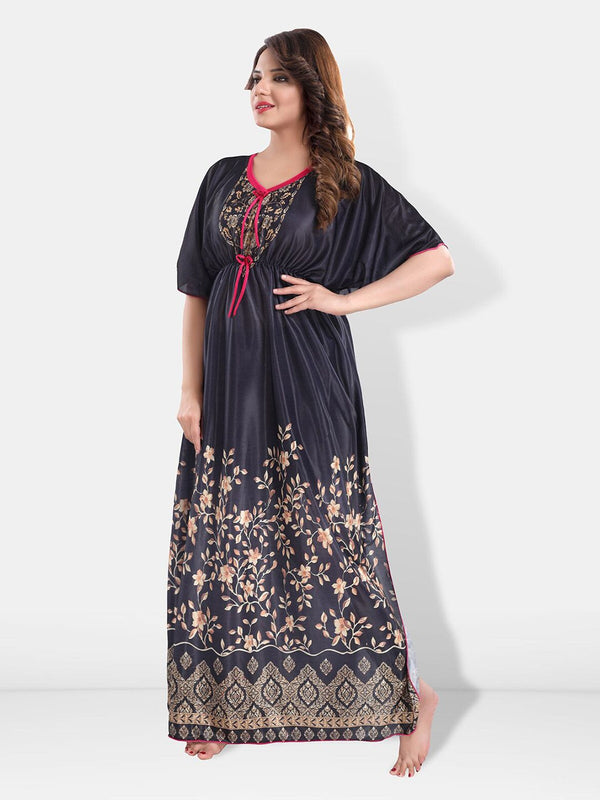 Be You Printed V-Neck Maxi Kaftan Nightdress