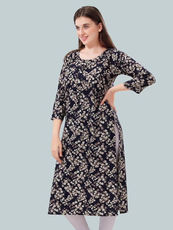 Be You Women Foil Printed Maternity Kurta