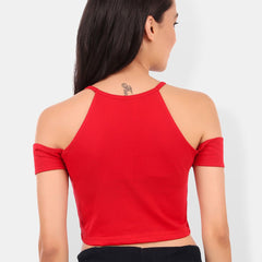 Be You Cold-Shoulder Cotton Crop Top