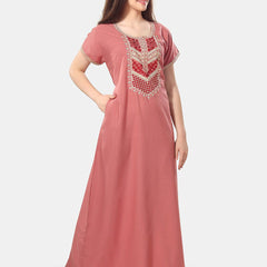 Be You Floral Embroidered Maxi Nightdress