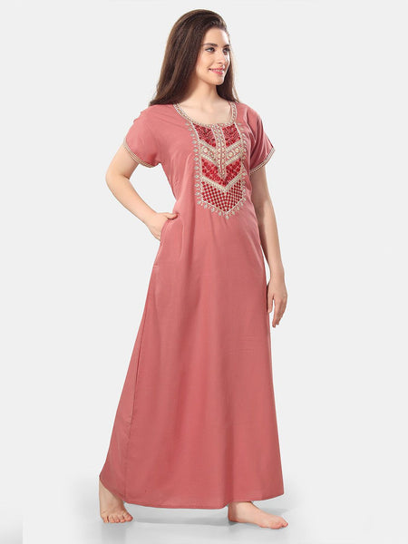 Be You Floral Embroidered Maxi Nightdress