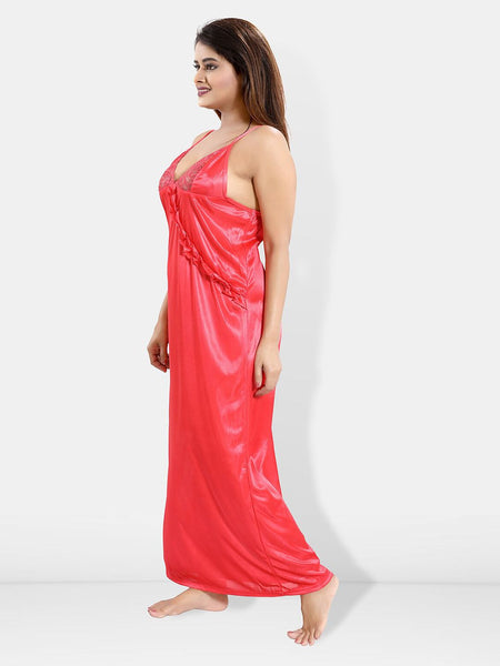 Be You 6 Pieces Satin Maxi Nightdress