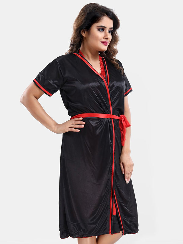 Be You Satin Wrap Nightdress With Robe