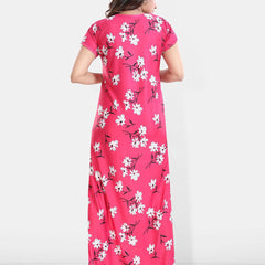 Be You Printed Satin Maternity Feeding Maxi Nightdress