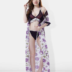 Be You Floral Printed Maxi Nightdress With Robe