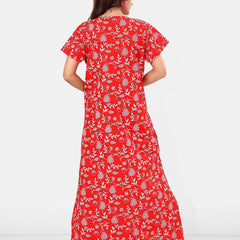 Be You Floral Printed Cotton Maternity Maxi Nightdress