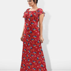 Be You Floral Printed Satin Maxi Nightdress