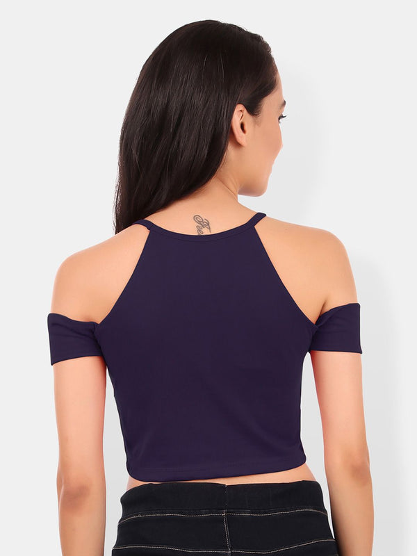 Be You Cold-Shoulder Cotton Crop Top