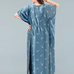 Be You Blue Printed Maxi Kaftan Nightdress