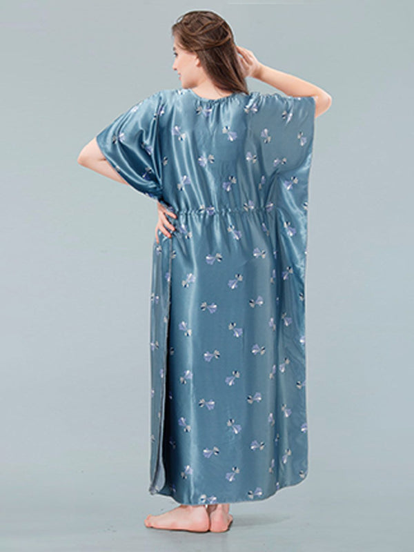 Be You Blue Printed Maxi Kaftan Nightdress
