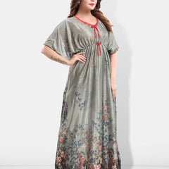 Be You Printed Satin Maxi Kaftan Nightdress