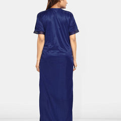 Be You Solid Satin Maxi Nightdress With Robe
