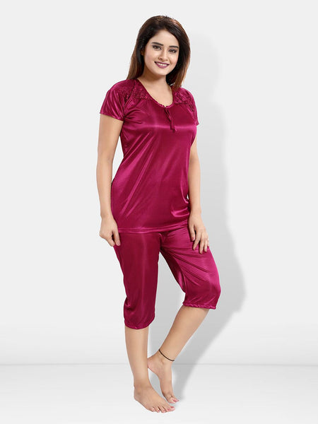 Be You Pack Of 6 Satin Maxi Wrap Nightdress With Lingerie Set