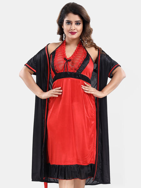 Be You Satin Wrap Nightdress With Robe