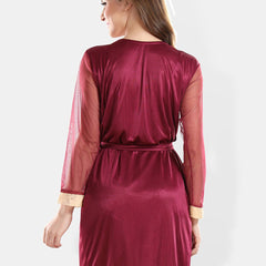 Be You Shoulder Straps Nightdress With Robe & Briefs