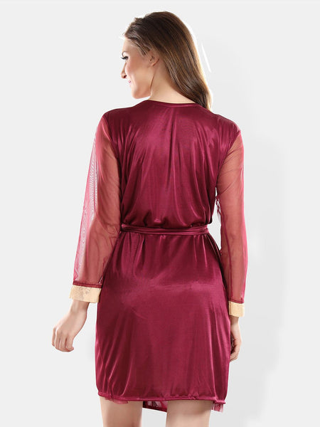 Be You Shoulder Straps Nightdress With Robe & Briefs