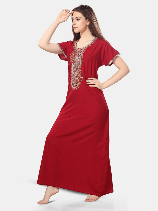 Be You Floral Embroidered Maxi Nightdress